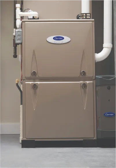 High-efficiency furnace unit installed for reliable home heating